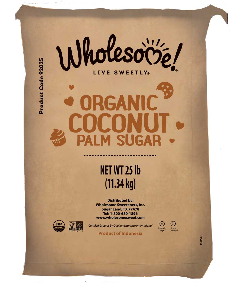 Wholesome Organic Coconut Palm Sugar, Unrefined, Non GMO & Gluten Free, 25 Pound (Pack of 1)