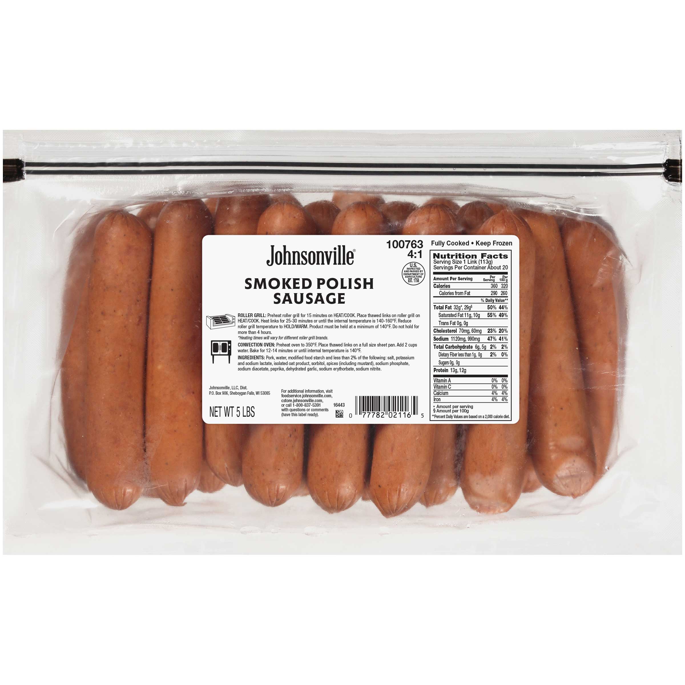 Johnsonville Skinless Polish Sausage Case FoodServiceDirect