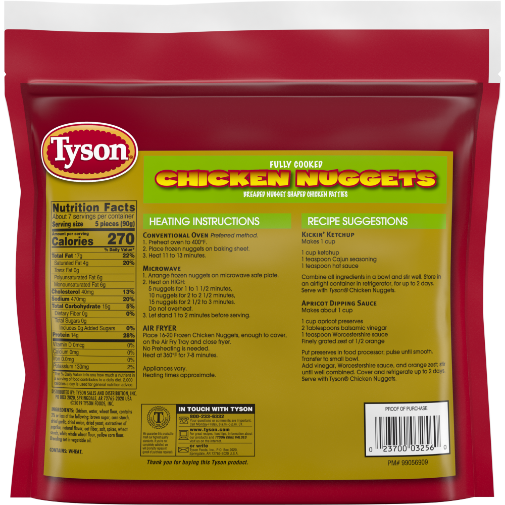 Tyson Fully Cooked Chicken Nuggets Case FoodServiceDirect